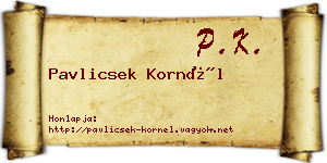 Pavlicsek Kornél névjegykártya